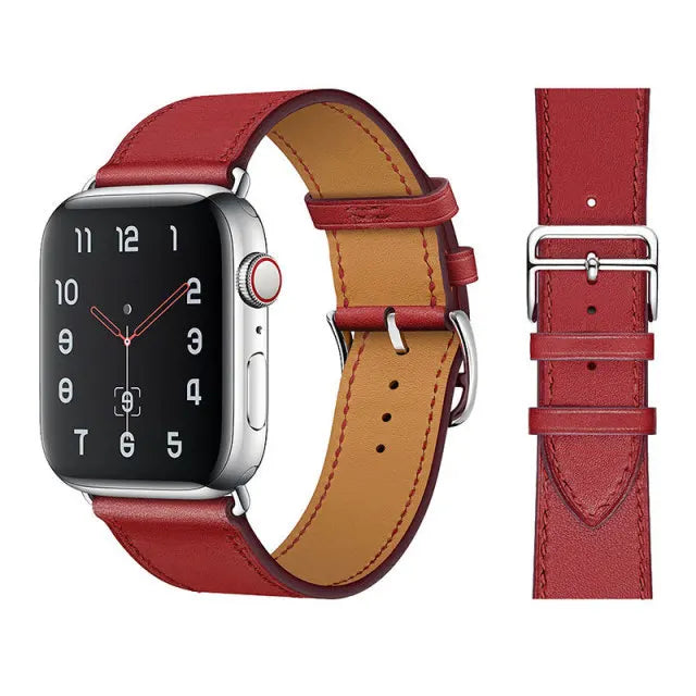Genuine Leather Bracelet Strap For Apple Watch Band 45mm 49mm 41mm 44mm 42mm 40mm band iWatch Ultra/2 10 42/46mm 9 8 7 6 5 4 SE